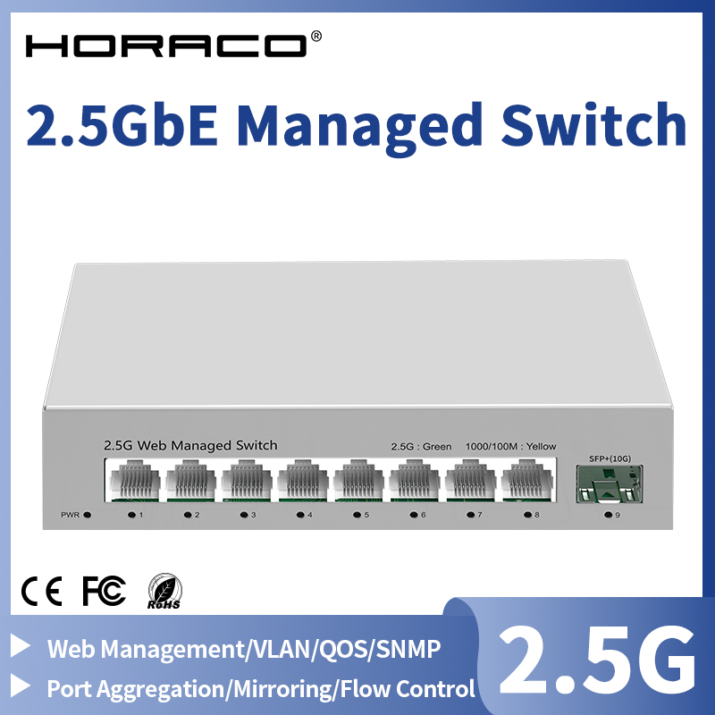 Sfp+ 10G Managed Switch 8 Port - 2.5GbE Gerenciado Switch 8 Portas 2.5GBASE-T