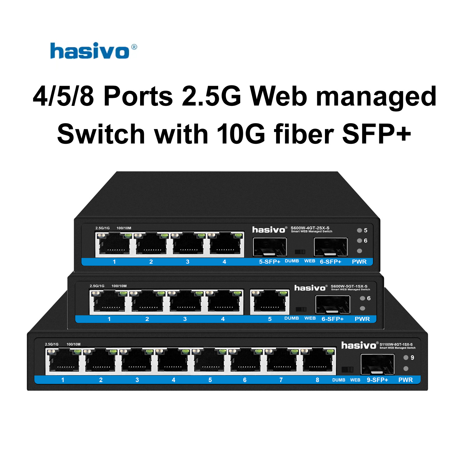 Sfp+ 10G Managed Switch 8 Port - Switch de Rede Hasivo 2.5G com
