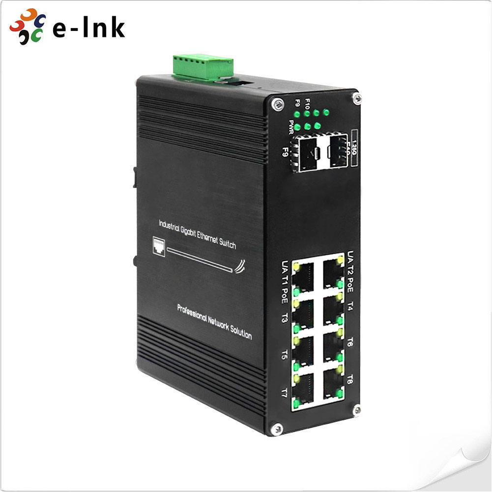Managed Gigabit Poe Switch 8 Port 802.3At - Switch Gigabit PoE+ gerenciado industrial de