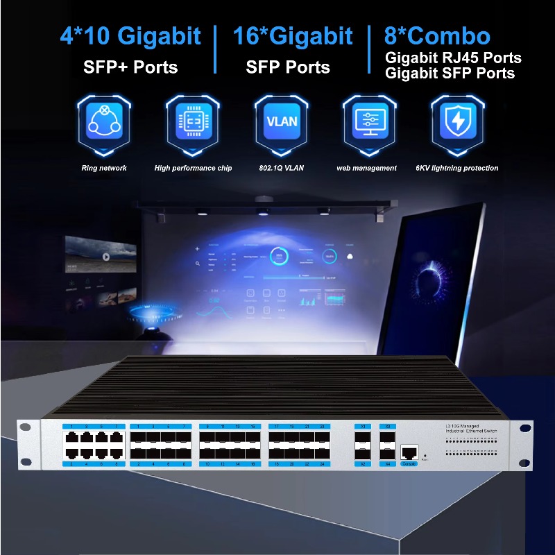 Switch Ethernet Industrial Ger - Sfp+ 10G Managed Switch 8 Port avaliação e preço