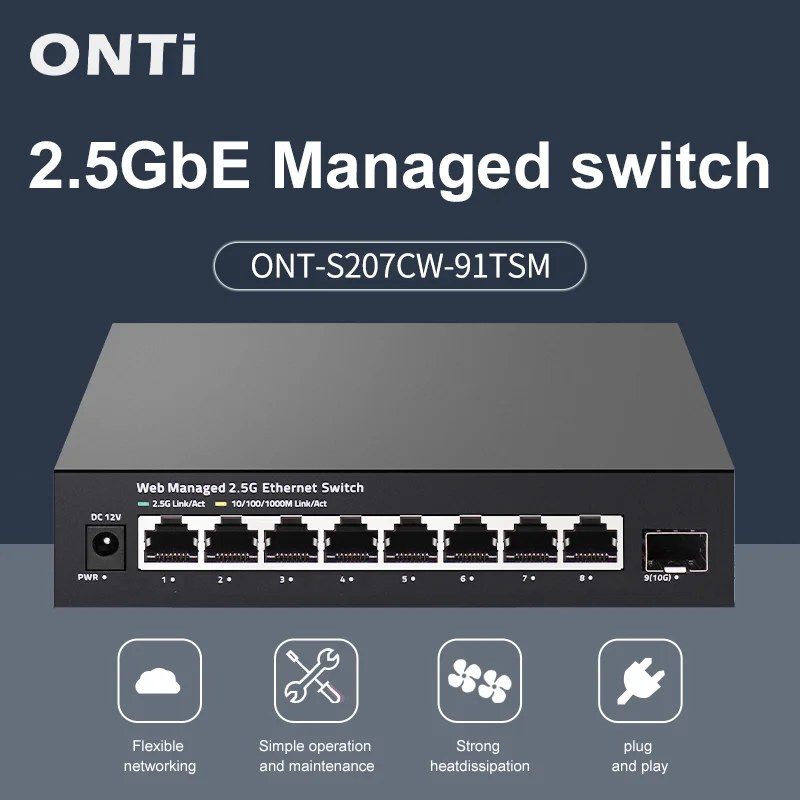 ONTi Switch Gerenciado 2.5GbE  - Sfp+ 10G Managed Switch 8 Port avaliação e preço