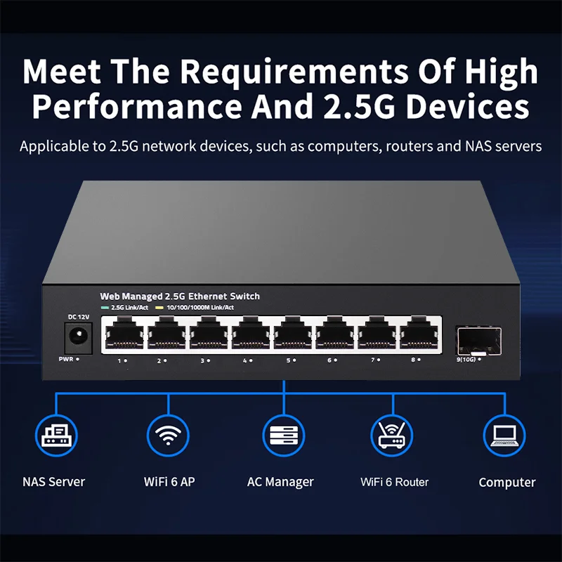 ONTi Switch Gerenciado 2.5GbE  - Sfp+ 10G Managed Switch 8 Port avaliação e preço