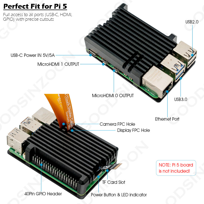 Capa de armadura de alumínio R - Raspberry Pi 5 8Gb avaliação e preço