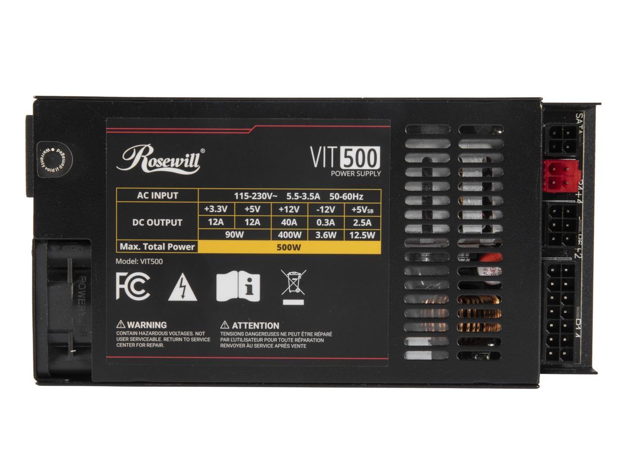 Rosewill VIT 500W, Fonte de Al - Atx Power Supply 1U Flex 500W avaliação e preço