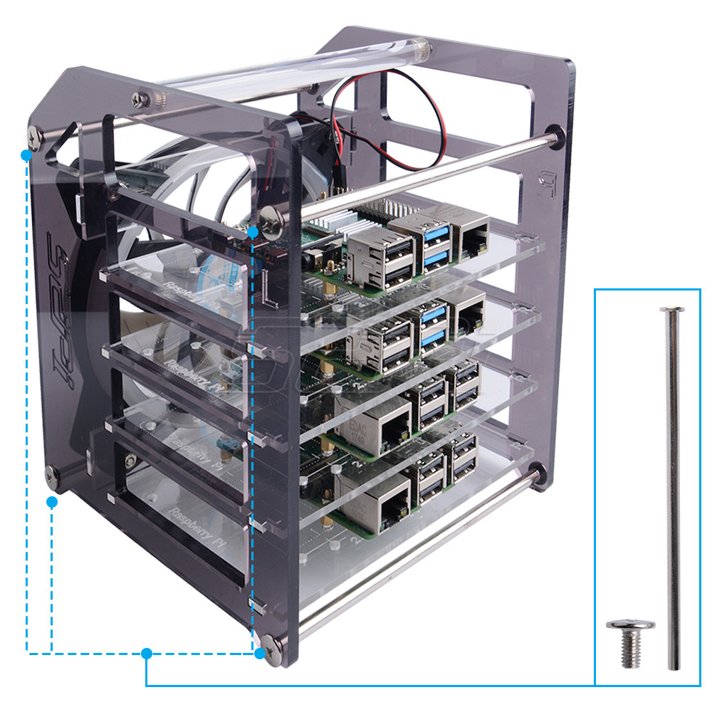 52Pi Rack Tower Caixa de clust - Deskpi Super6C avaliação e preço