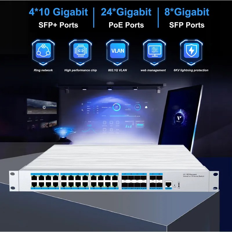 Switch industrial de gerenciam - Sfp+ 10G Managed Switch 8 Port avaliação e preço