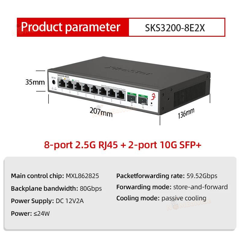 Switch Xikestor SKS1200 Simple - Sfp+ 10G Managed Switch 8 Port avaliação e preço