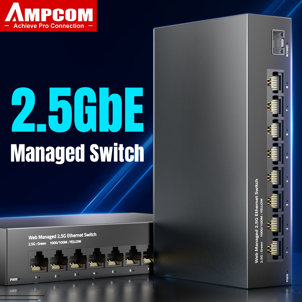 AMPCOM 2.5GbE Gerenciado Switc - Sfp+ 10G Managed Switch 8 Port avaliação e preço